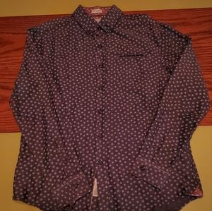 7 Diamonds Flower Print Button Up Men's Med